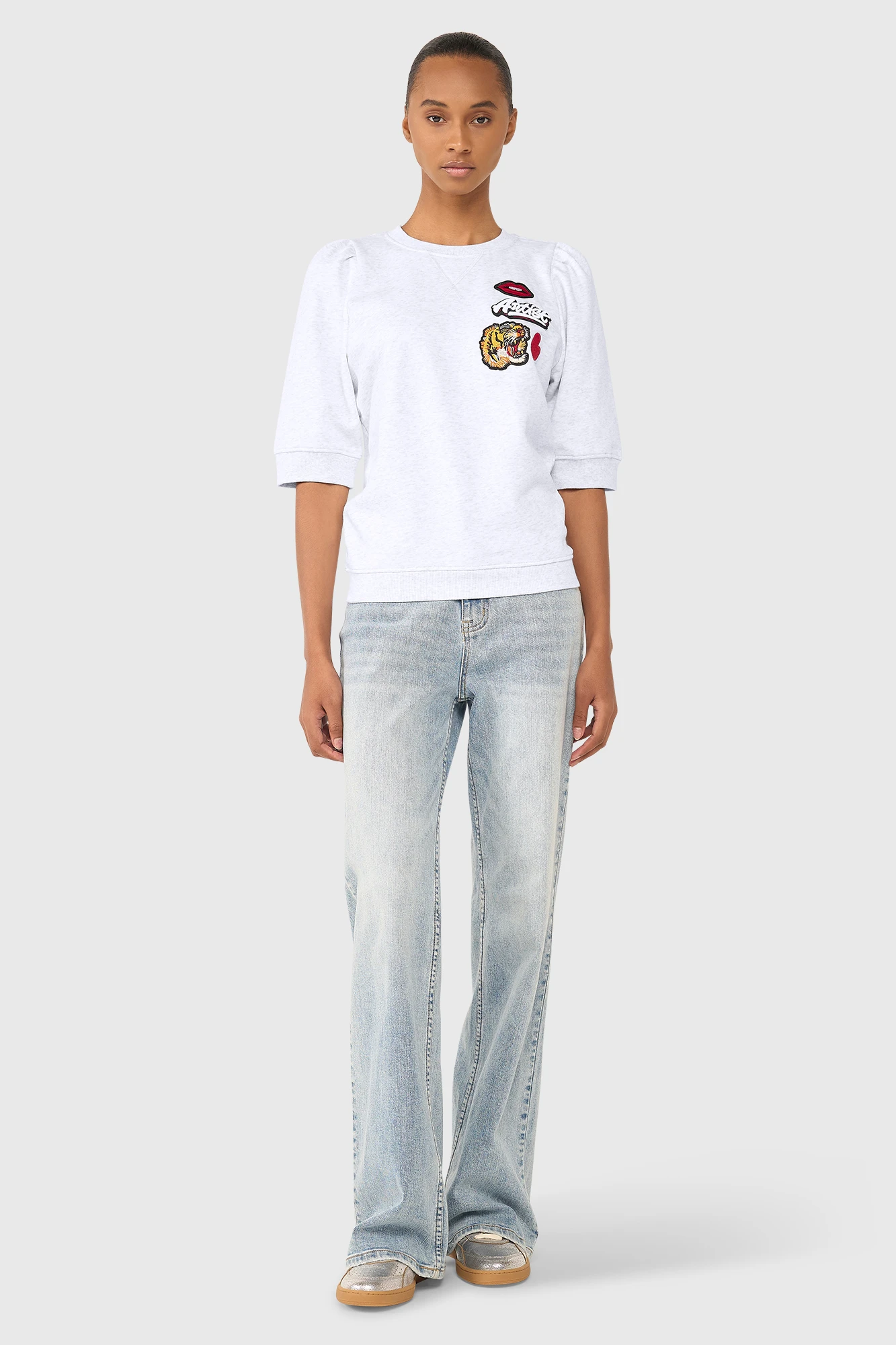 Frank Sweater Light Gray Patches