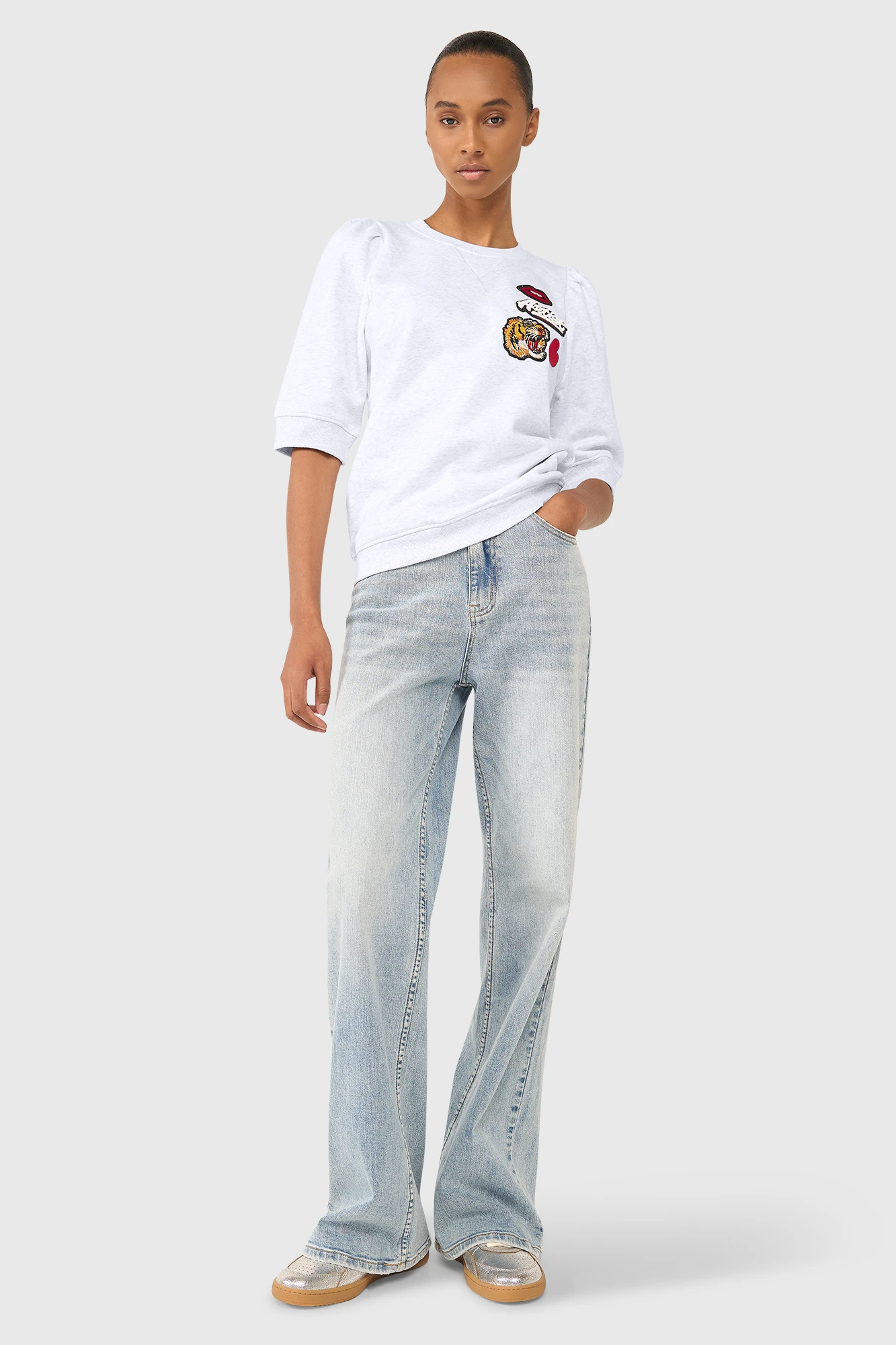 Frank Sweater Light Gray Patches