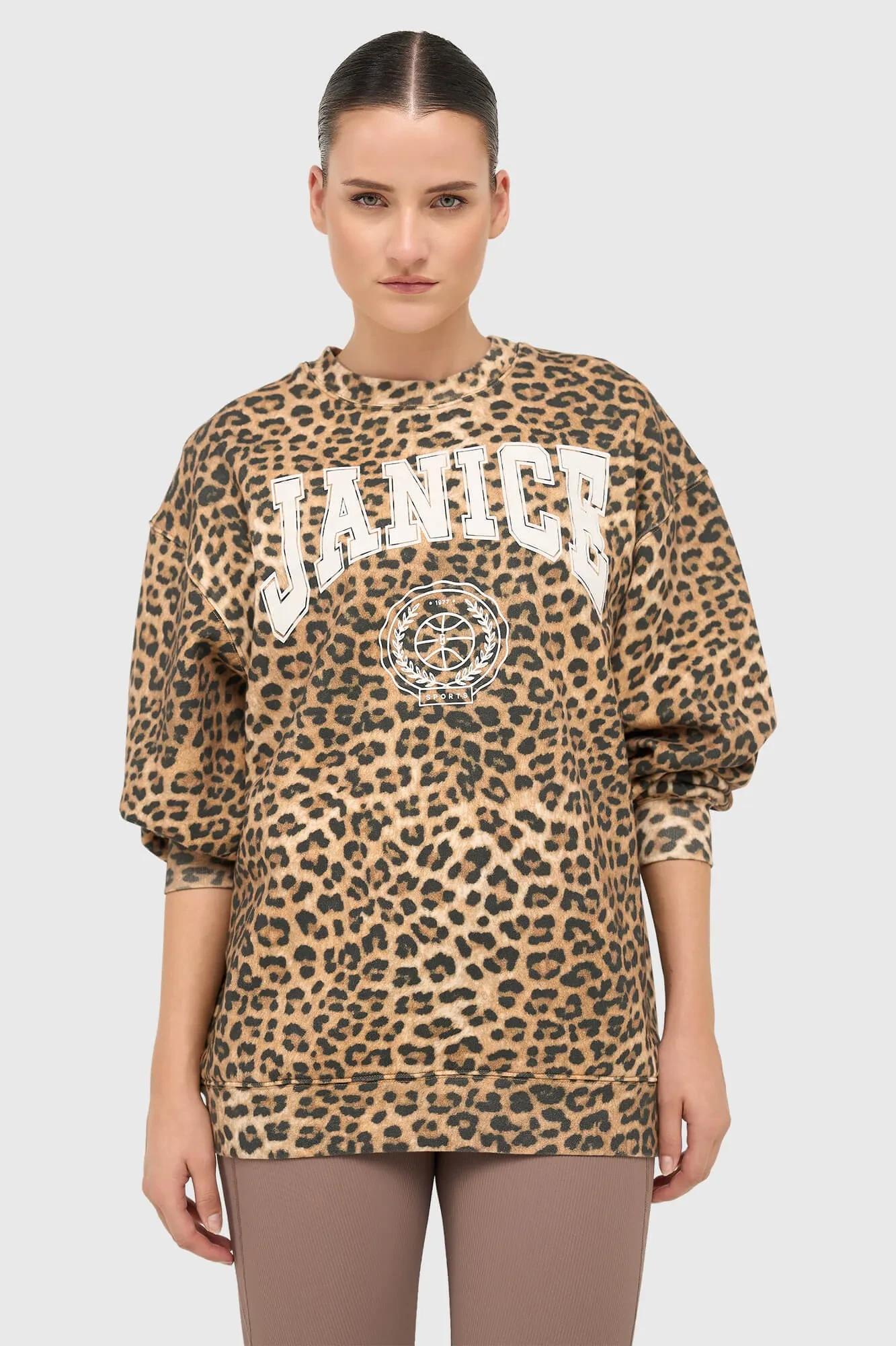 Damen-Sweatshirt, Oversize, Leopardenmuster, Oliver