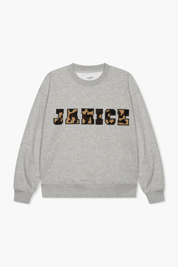 Sweater Dames Katoen Logo Camo Andy Grijs