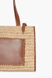 Tas Raffia Leer Leo Naturel Beige Medium