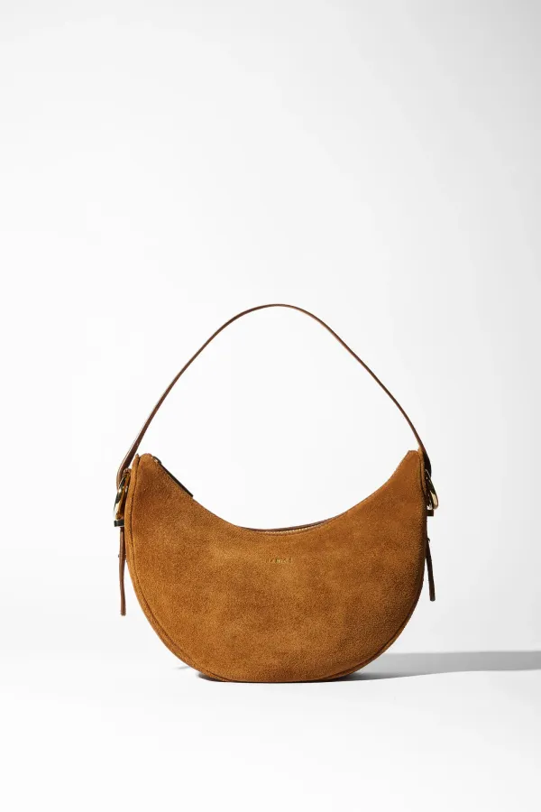 Leren Dames Schoudertas Suede Clyde Cognac