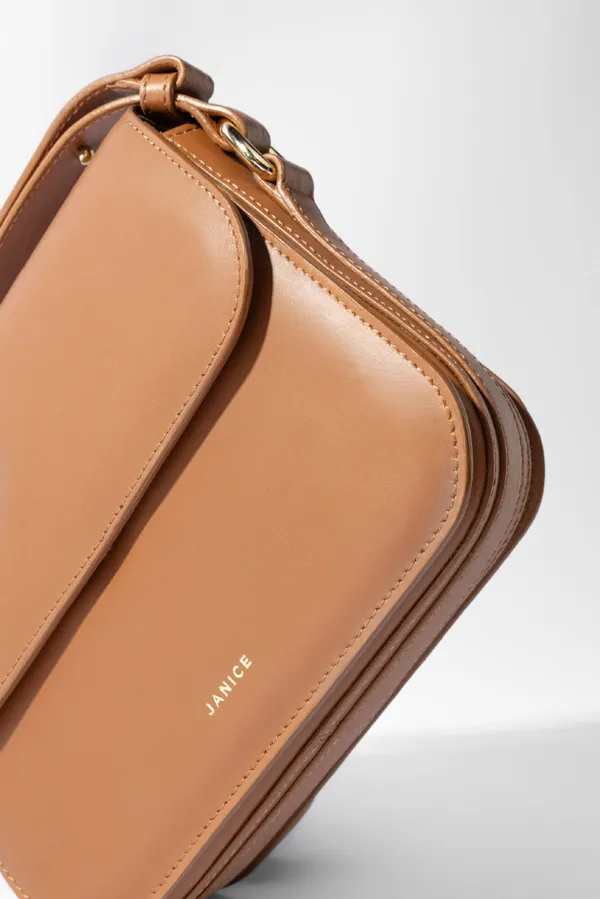 Lederhandtasche für Damen Elias Camel