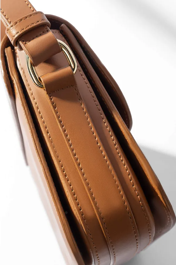 Lederhandtasche für Damen Elias Camel