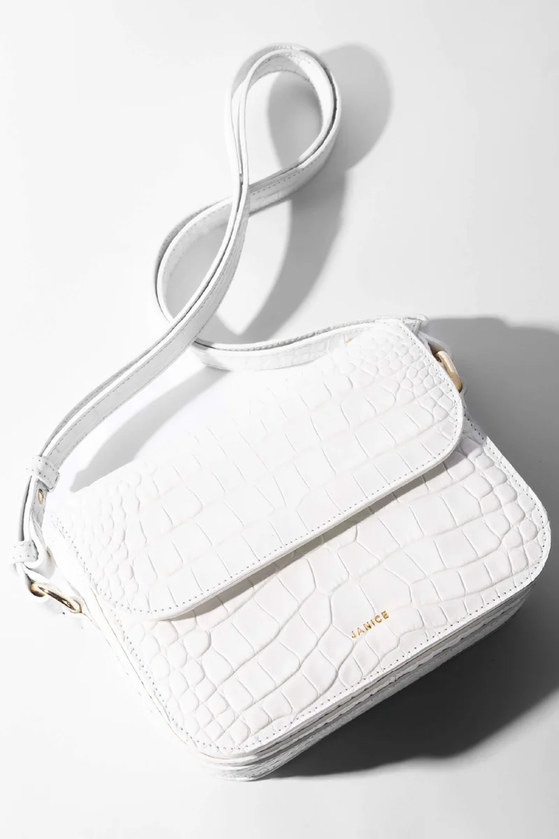 Elias Croco Off-White Leather Women's Bag