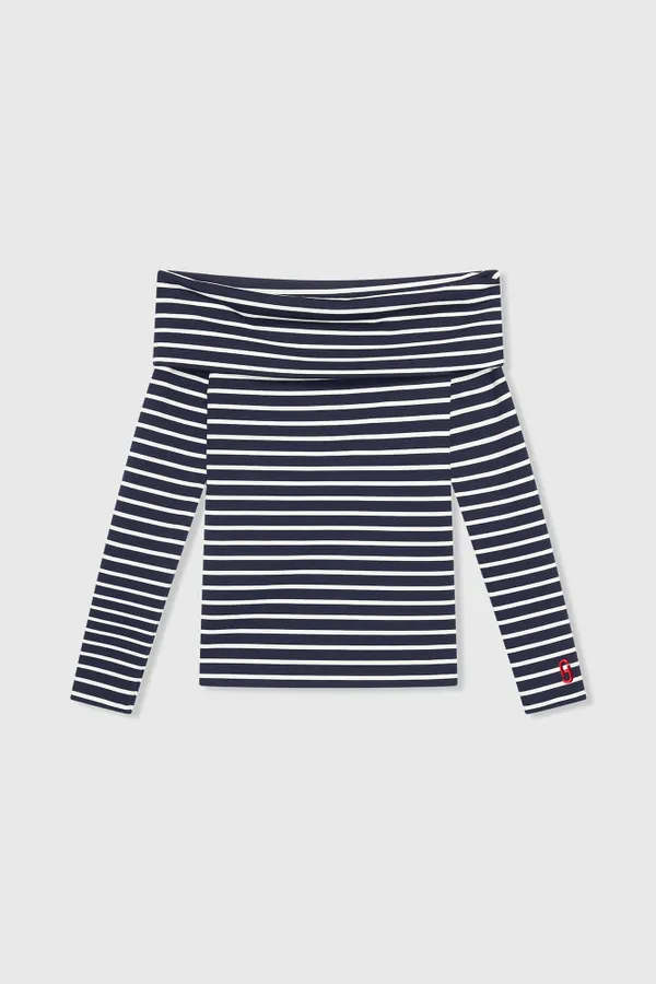 Newton Top Strepen Donker Blauw