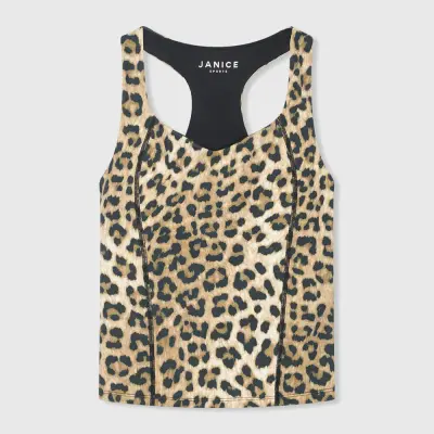 Top Damen-Sport-BH Ryle Yoga mit Leopardenmuster