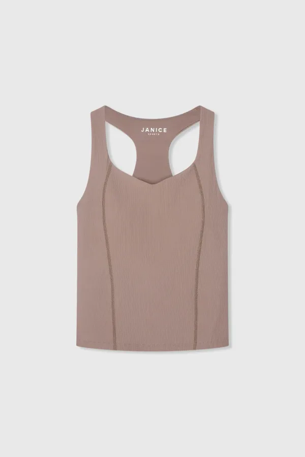 Top Women's Sports Bra: Yoga Ryle Brown Rib