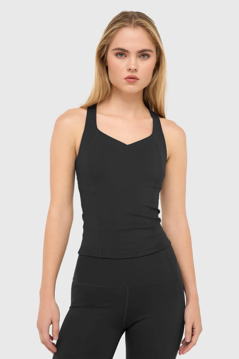 Top Damen-Sport-BH Yoga Ryle Schwarz