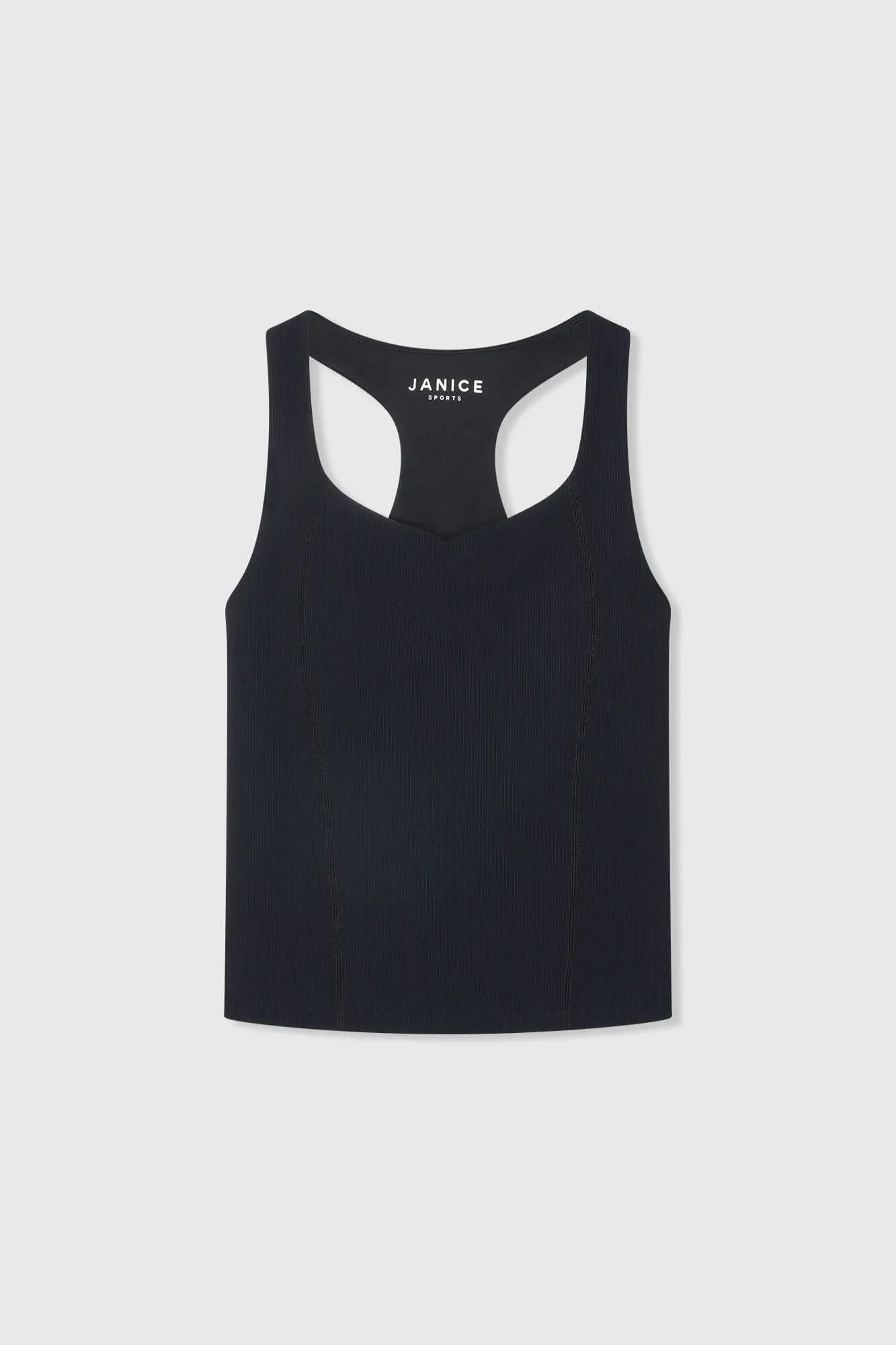 Top Damen-Sport-BH Yoga Ryle Schwarz Rippstrick