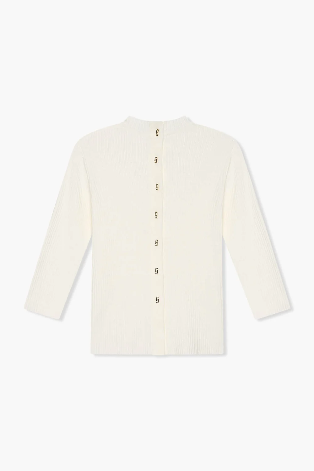 Top aus Viskose-Strick mit Logo-Aufdruck auf dem Rücken, Alec, Off-White