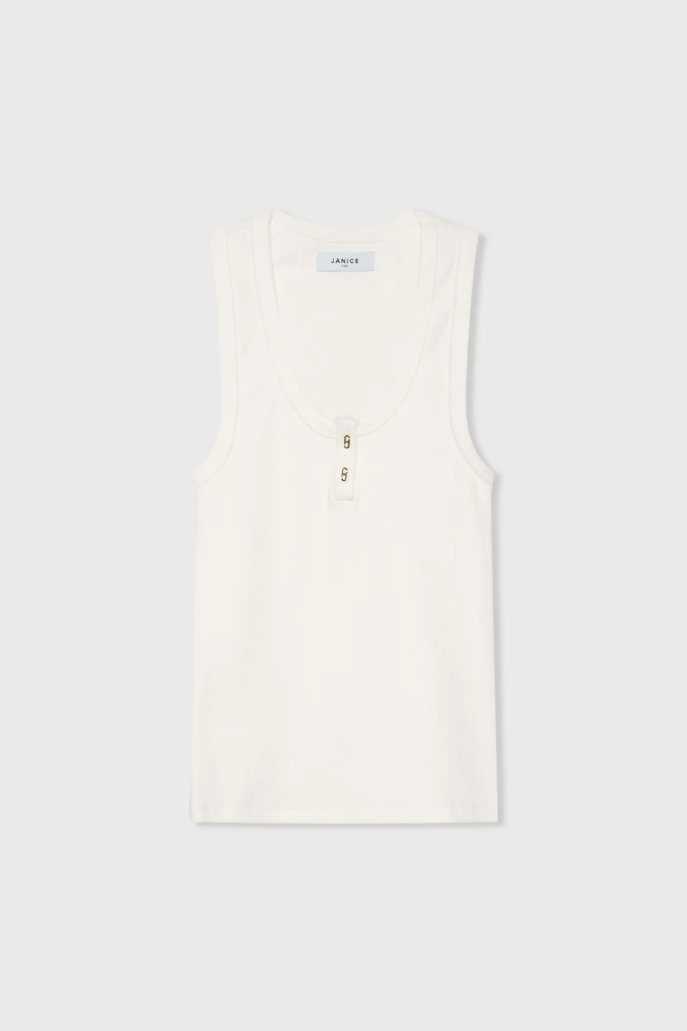 Tanktop für Damen aus Baumwolle mit Logo-Aufdruck, Rolf, Weiß