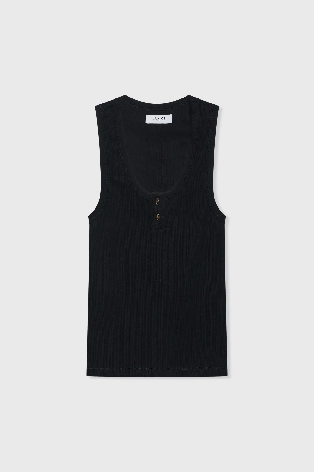 Tanktop für Damen aus Baumwolle mit Logo-Aufdruck, Rolf, schwarz