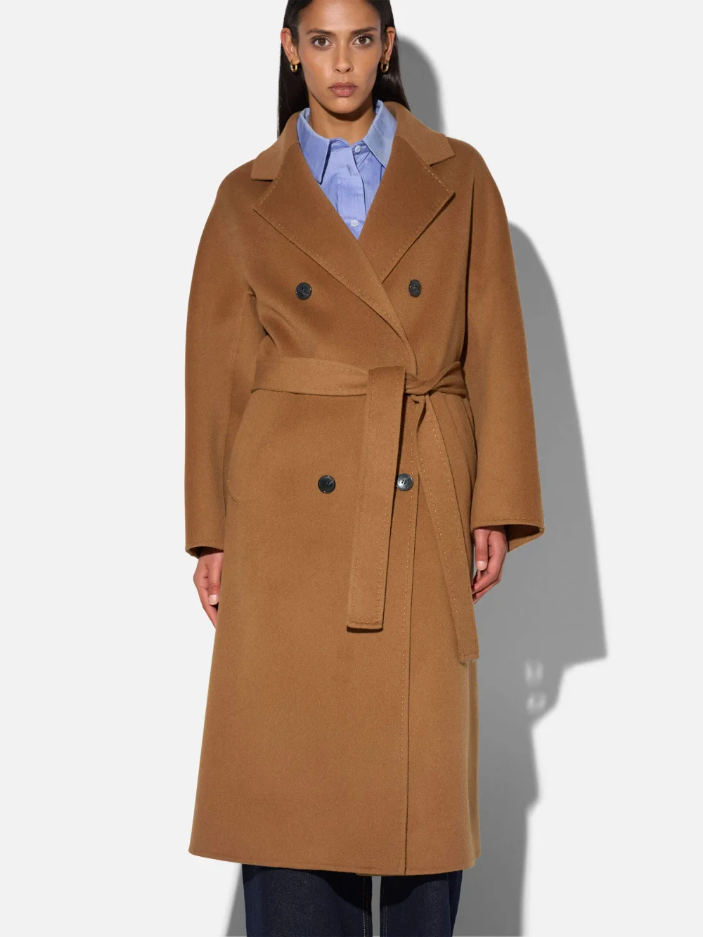 Trench Jas Lang Dames Cashmere Detroit Cognac