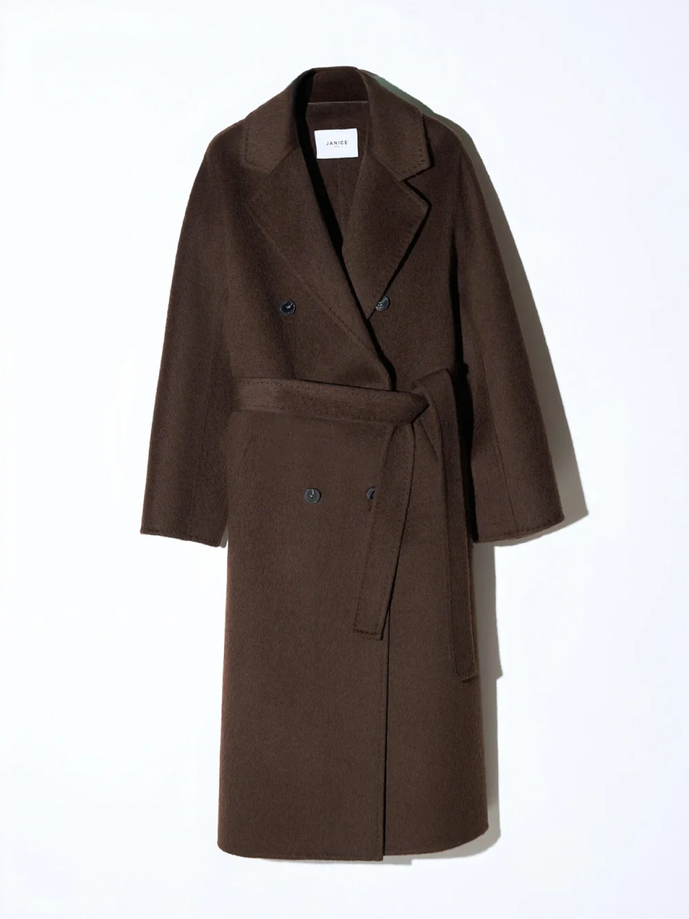 Trench Jas Lang Dames Yak Wol Detroit Bruin