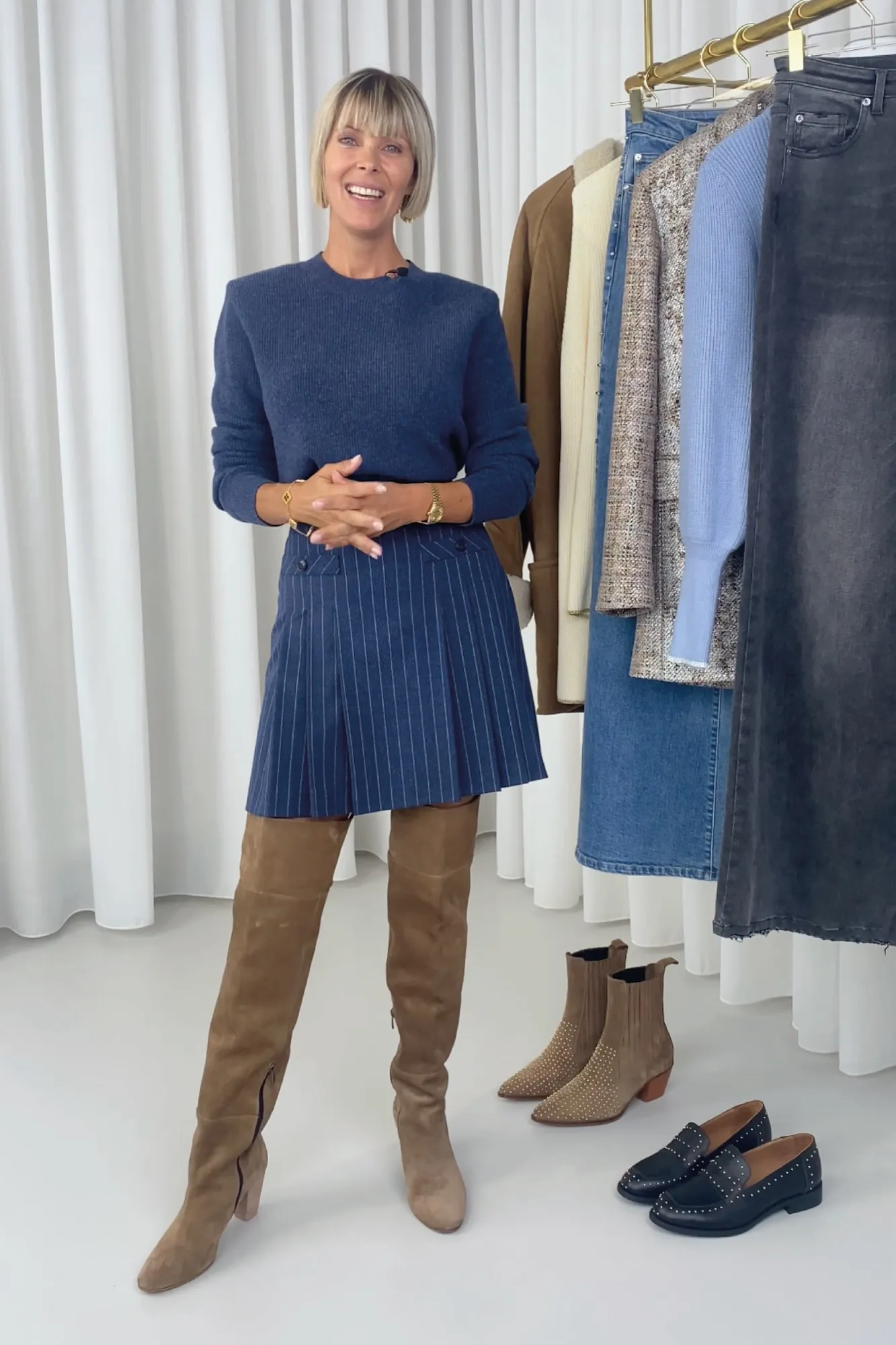 Cashmere trui blauw