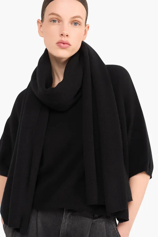 Cashmere Trui Dames Korte Mouw Romeo Zwart
