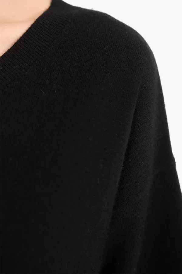 Cashmere Trui Dames Korte Mouw Romeo Zwart
