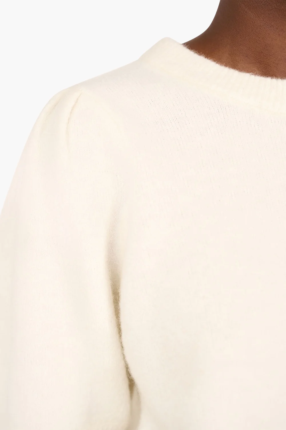 Merino Wollen Truitje Pof Mouw Peyton Off White