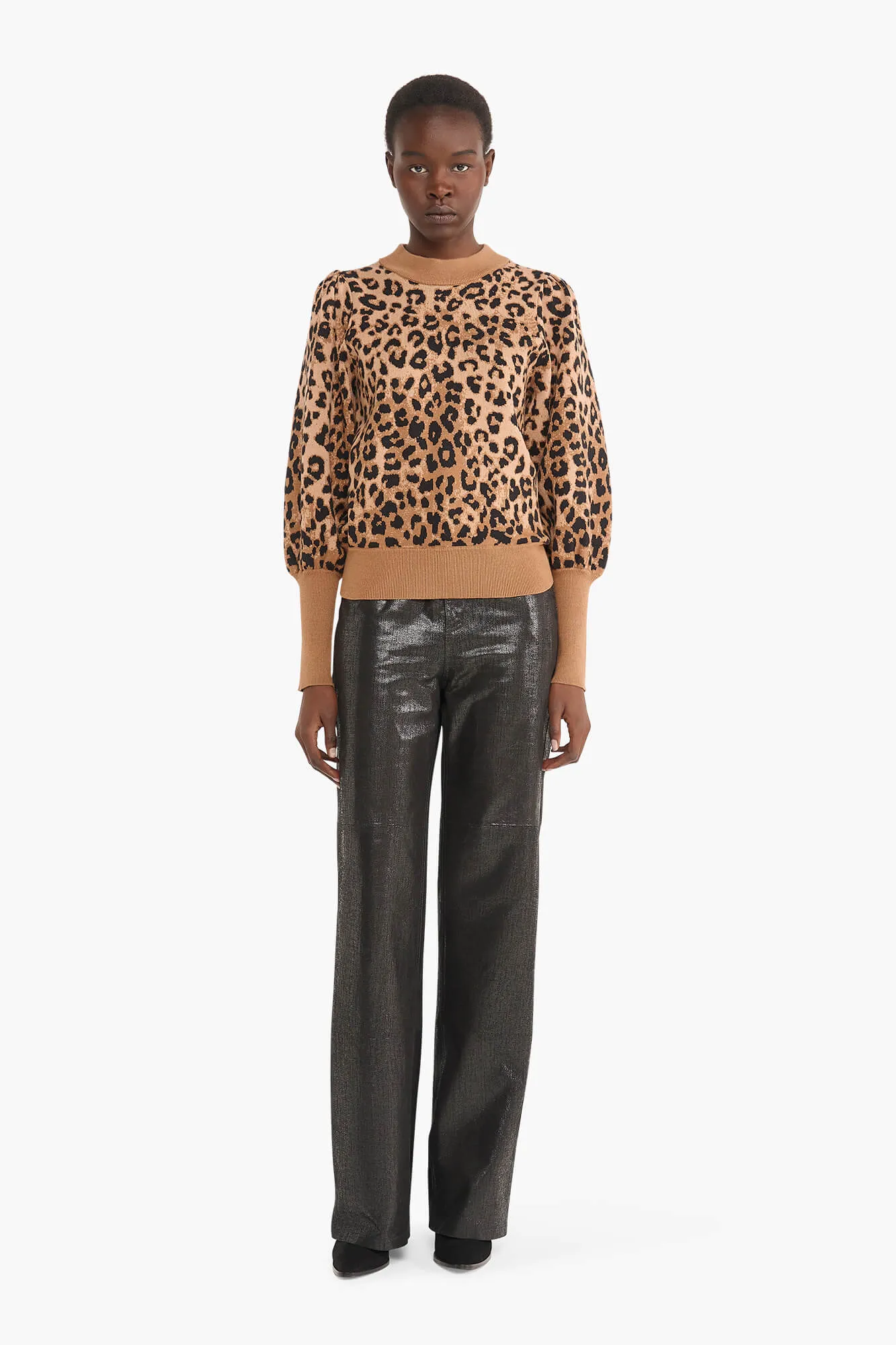 Trui Dames Pof Mouw Viscose Jay Panterprint