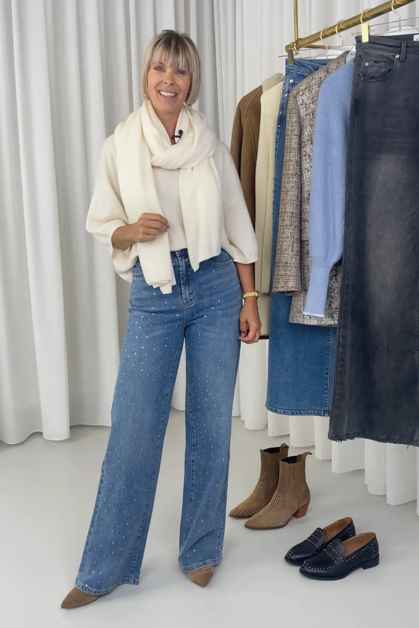 Cashmere trui off white