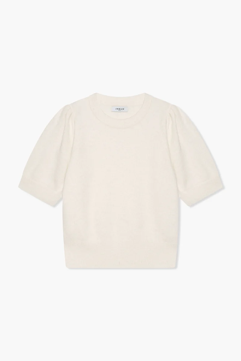 Merino Wollen Truitje Pof Mouw Peyton Off White