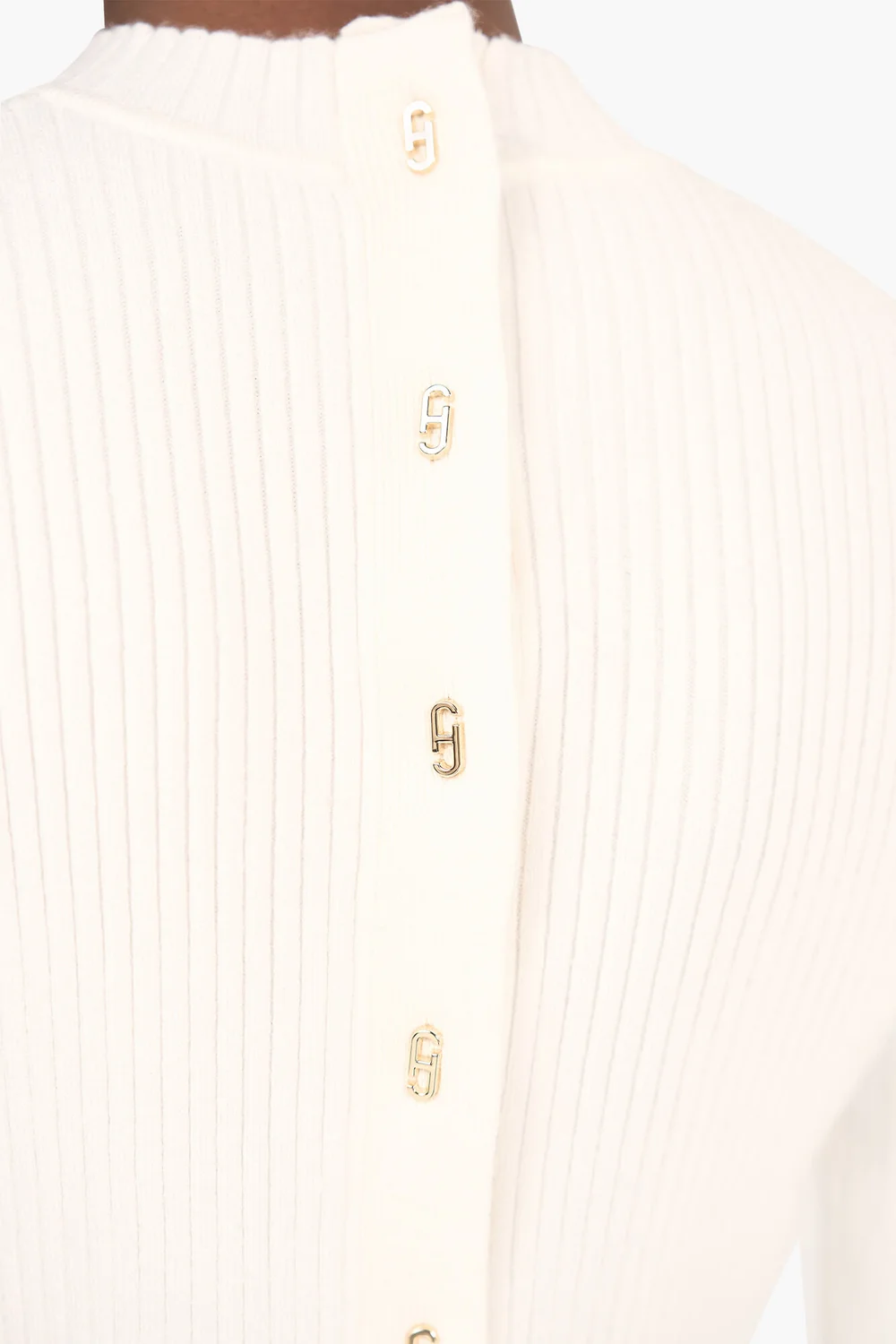 Top aus Viskose-Strick mit Logo-Aufdruck auf dem Rücken, Alec, Off-White