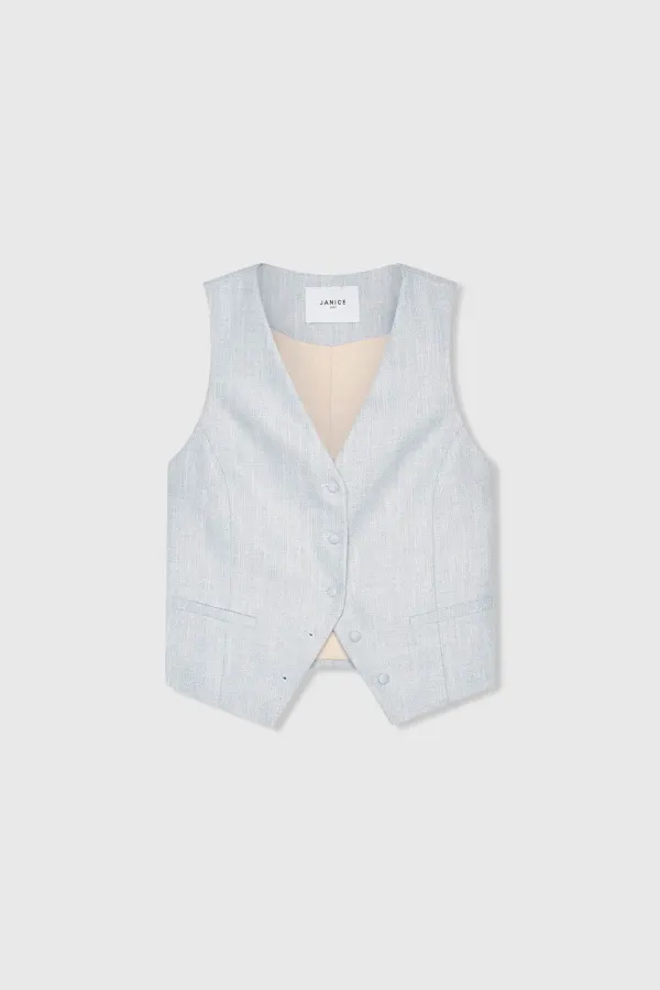 Vest Gilet Dames Lurex Blauw Dave