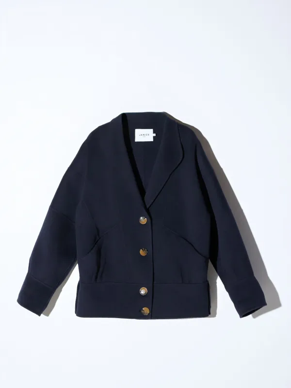 Vintage Cashmere Dames Jas Seth Donker Blauw
