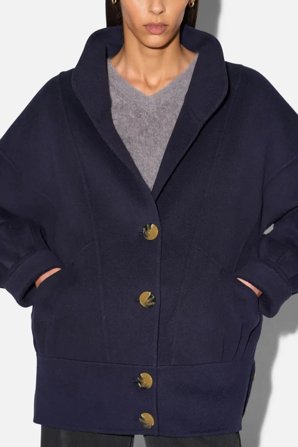 Vintage Cashmere Dames Jas Seth Donker Blauw
