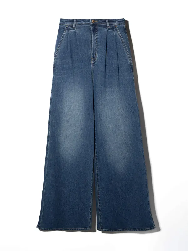 wide leg jeans stretch high rise blauw dollar 258