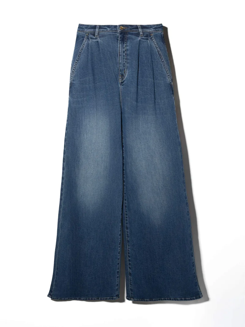 wide leg jeans stretch high rise blauw dollar 258