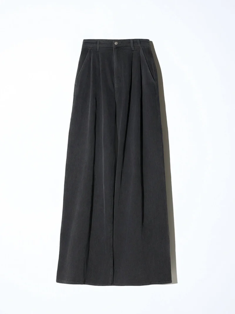 Wide Leg Jeans Stretch High Rise Dollar Zwart 813