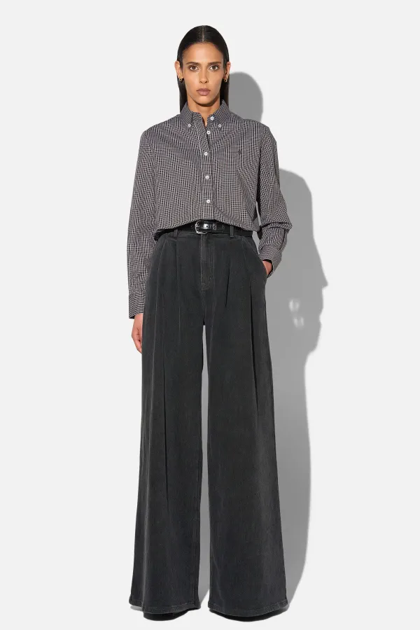 Wide Leg Jeans Stretch High Rise Dollar Zwart 813