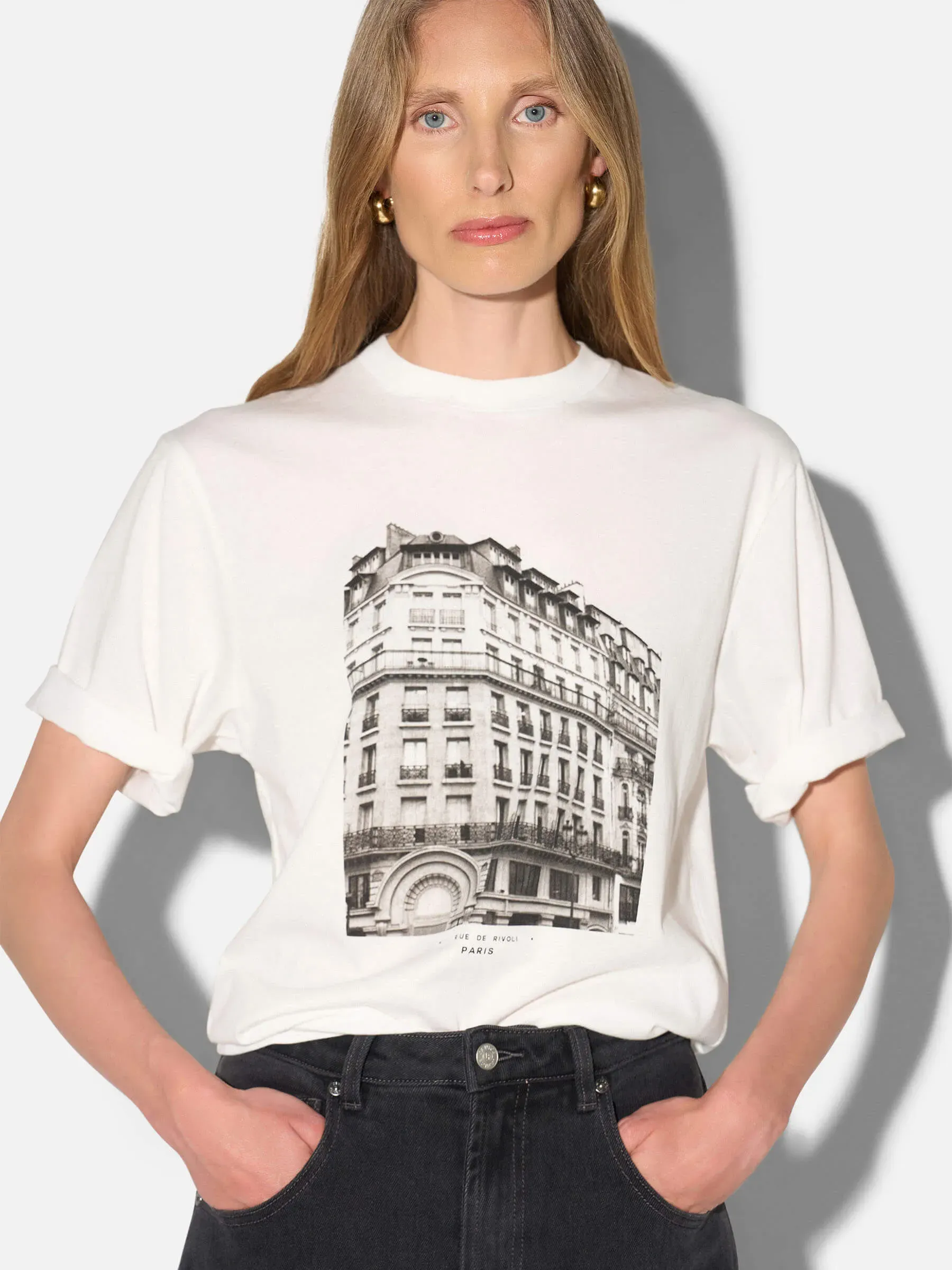 Wit Shirt Dames Katoen Adam Paris