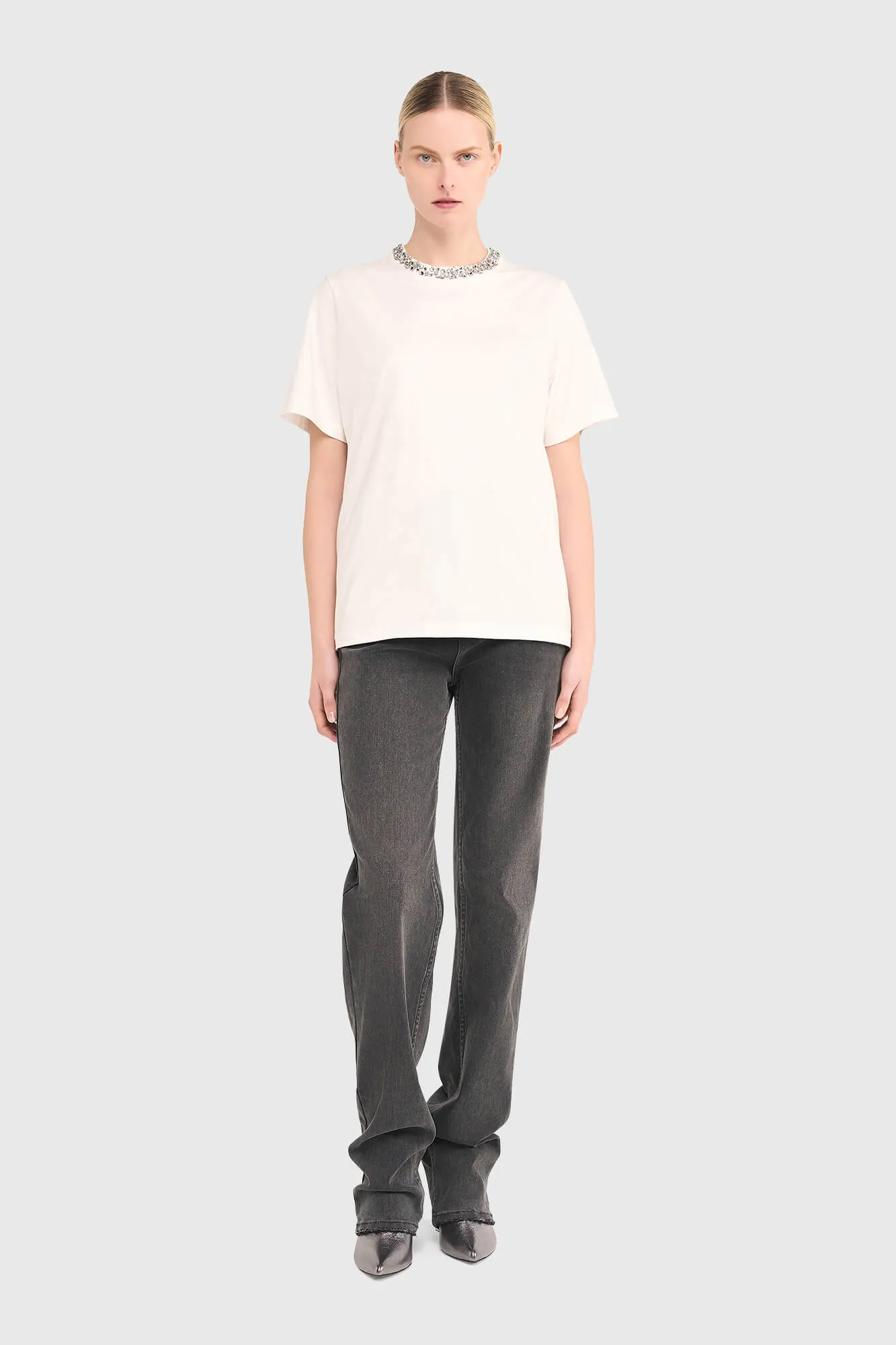 Shirt Dames Steentjes Rock Wit