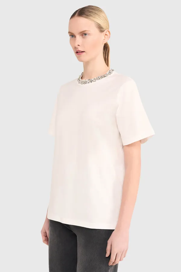 Women's Rhinestone Rock Shirt - White