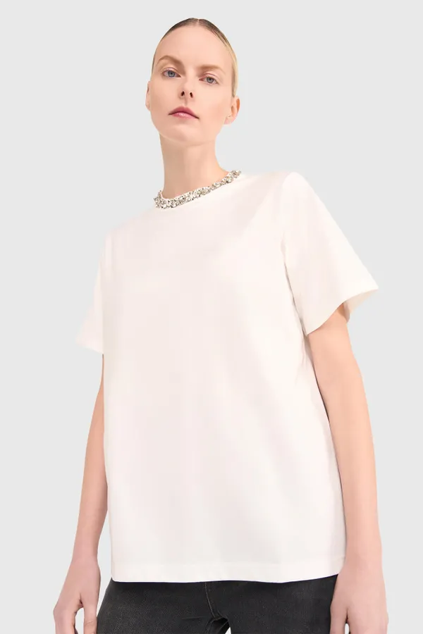 Women's Rhinestone Rock Shirt - White