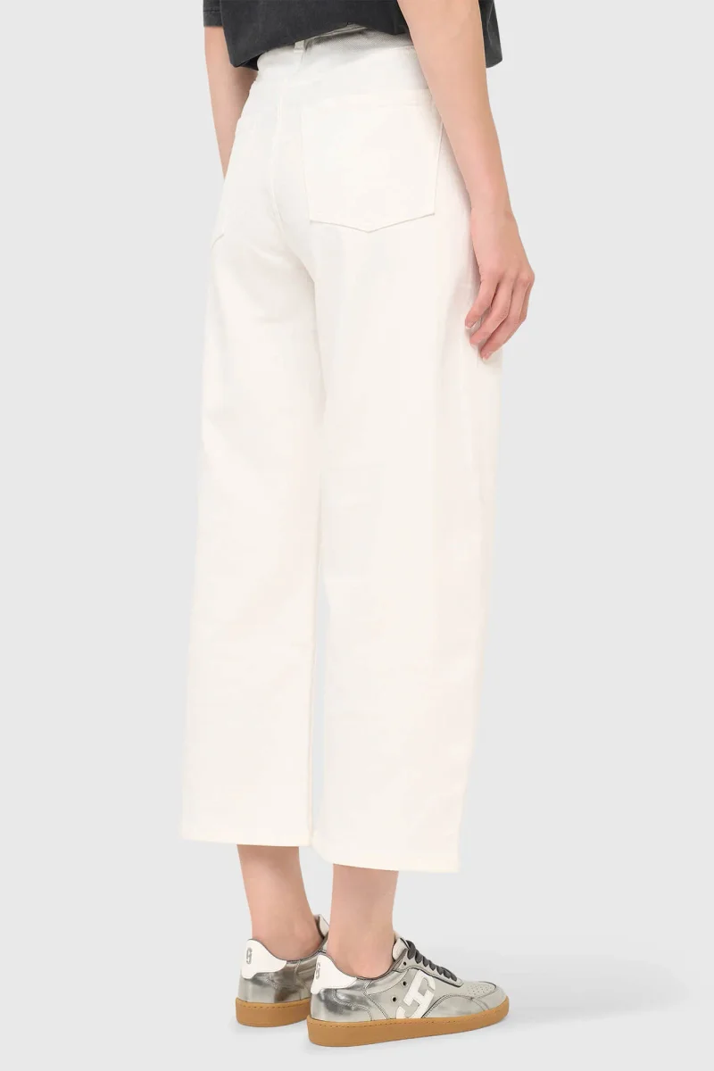 Weiße Barrel-Jeans für Damen, mittlere Leibhöhe, Baxter