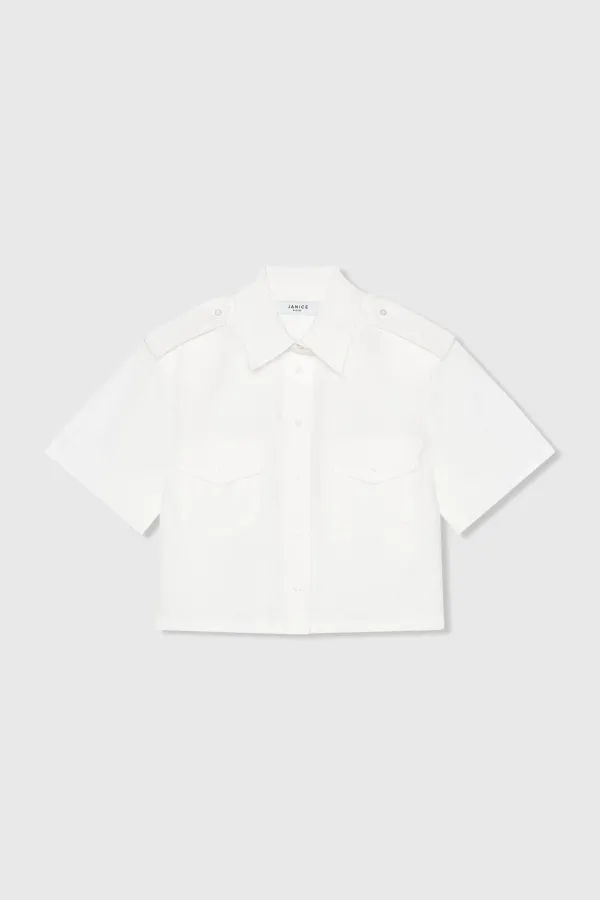 Witte Blouse Dames Katoen Wit Spike