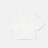 Witte Blouse Dames Katoen Wit Spike