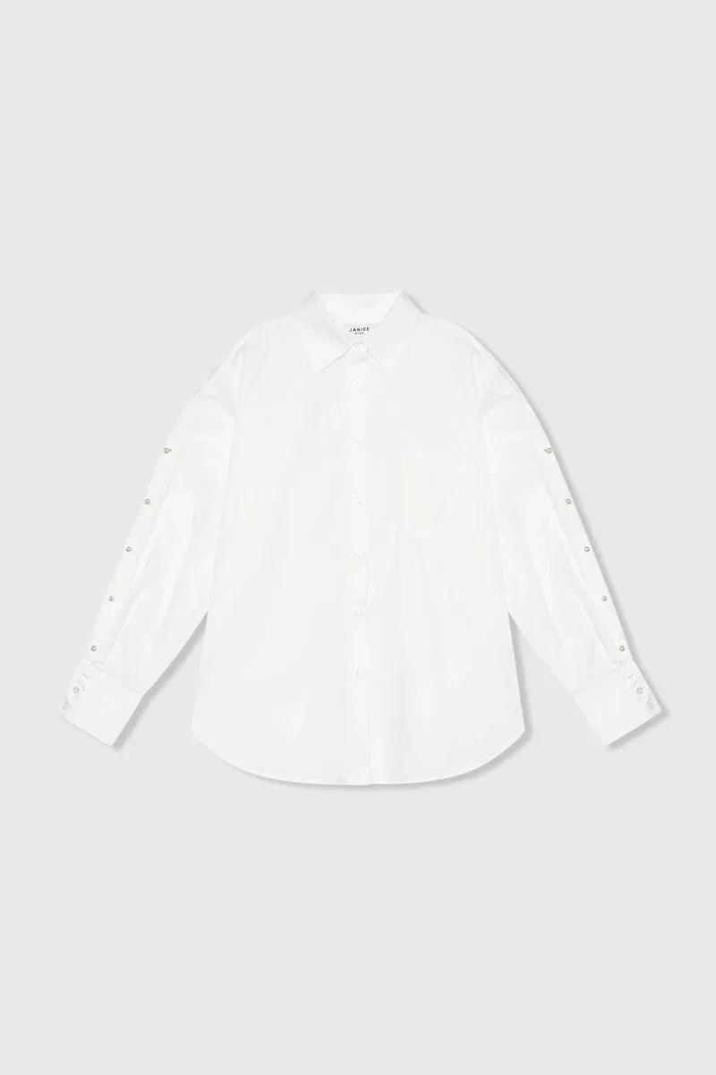Weiße Baumwollbluse für Damen – Baumwolle – Paul