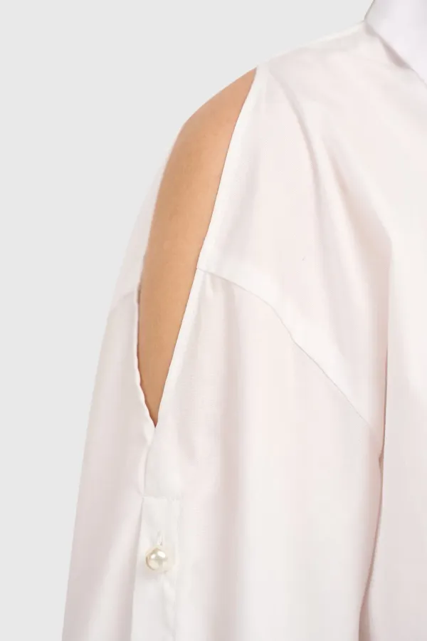 Weiße Baumwollbluse für Damen – Baumwolle – Paul