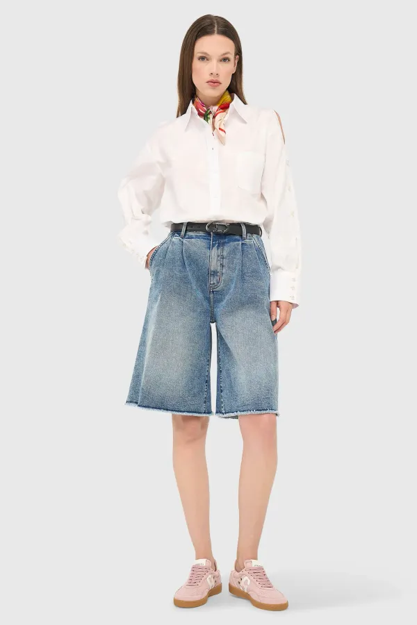 Weiße Baumwollbluse für Damen – Baumwolle – Paul