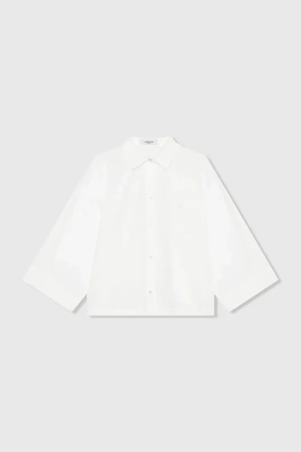 Women's White Cotton Kimono Blouse by Carl
