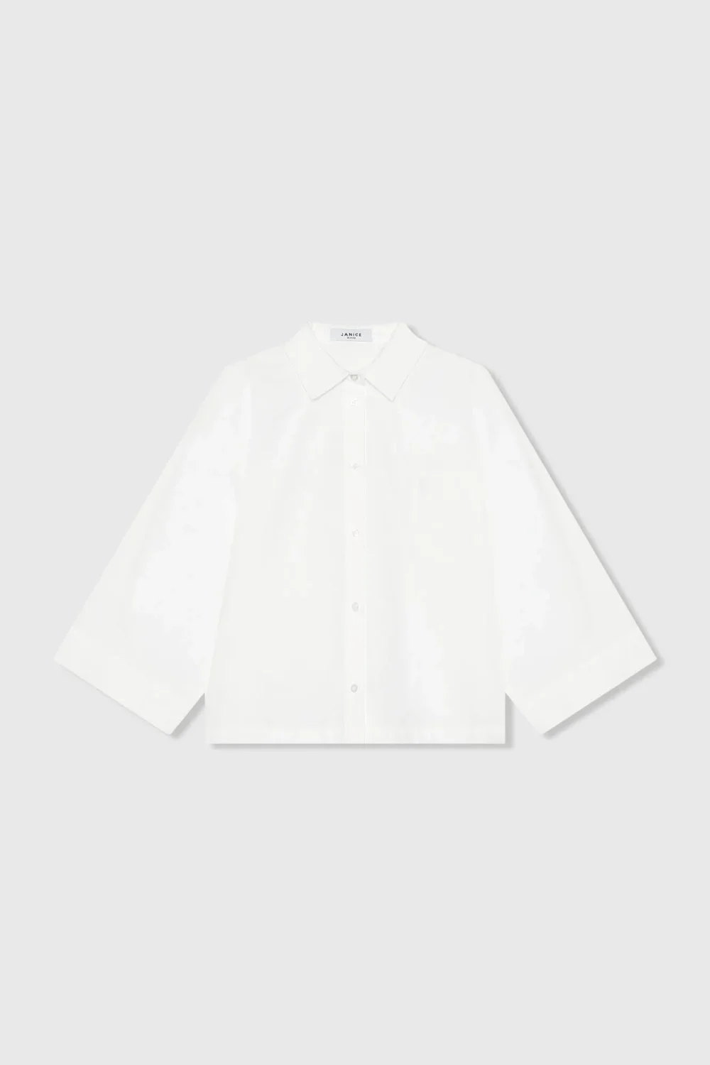 Weiße Baumwollbluse für Damen, Kimono-Schnitt, Carl