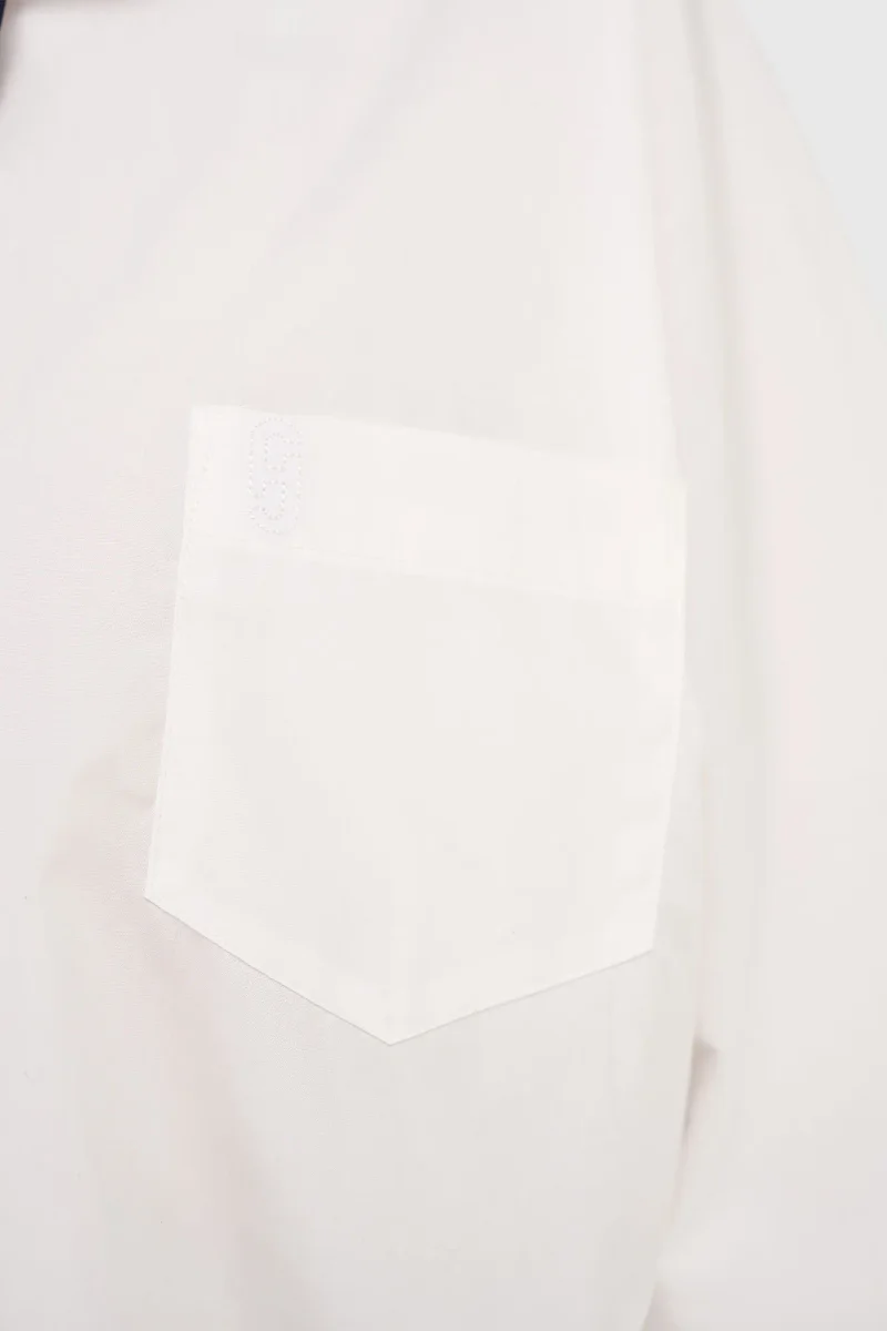 Weiße Baumwollbluse für Damen, Kimono-Schnitt, Carl