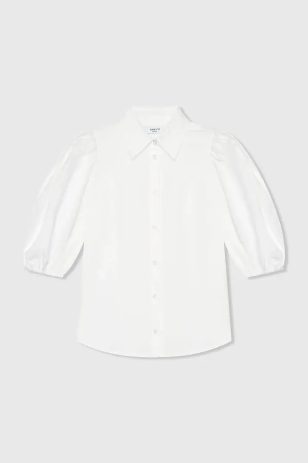Weiße Baumwollbluse für Damen Lars Weiß
