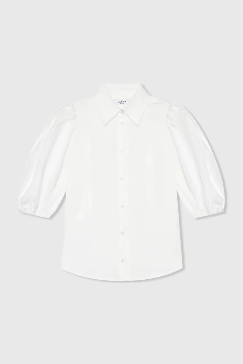 Weiße Baumwollbluse für Damen Lars Weiß