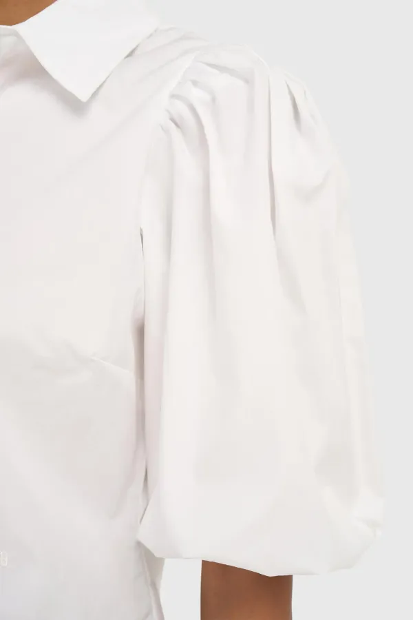 Women's White Cotton Blouse Lars White